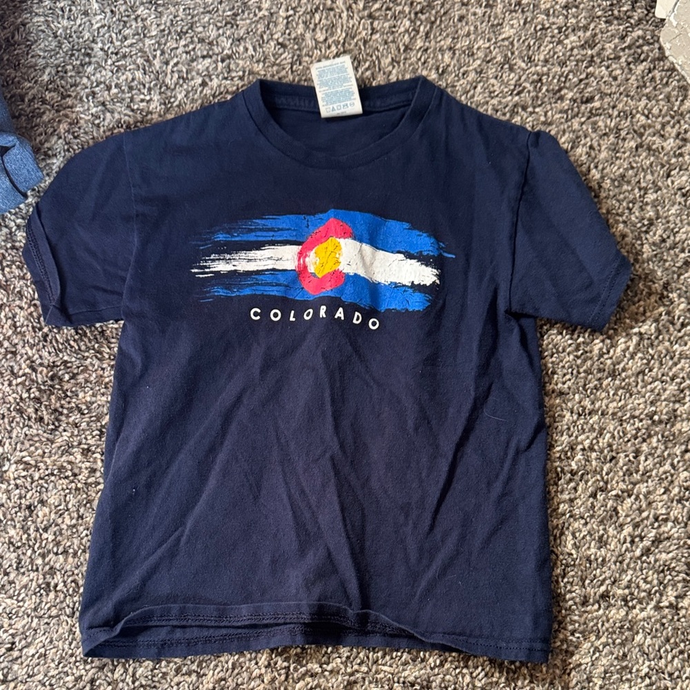 Delta Navy Blue Kids T-Shirt with Colorado Flag Design
